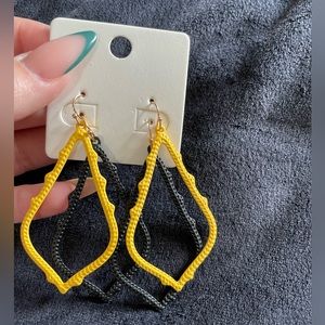 2 Yellow and Black Earrings